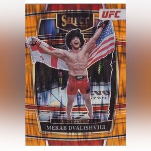 Merab Dvalishvili 2022 Panini Select Champions Orange MMA UFC Card
